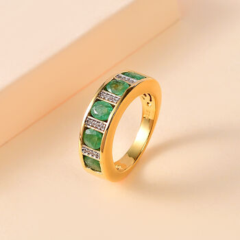 Kagem sambischer Smaragd und Zirkon-Ring - 1,73 ct.