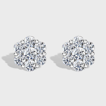 LUXURIANT 1 ct. SGL zertifizierte VS Labor Diamant Ohrringe, 925 Silber platiniert
