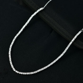 LUXURIANT VS-EF Labor Diamant 45cm Halskette, 925 Silber rhodiniert - 4,14 ct.