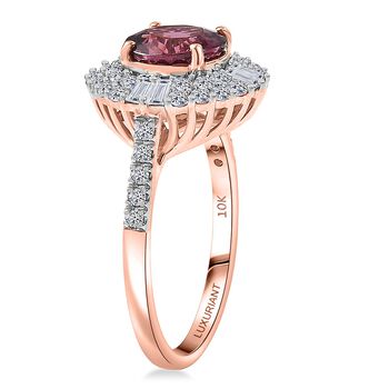 LUXURIANT AAA Rosa Granat und Labor Diamant Ring in 417 Ros&eacute;gold - 3,55 ct.