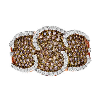 Nat&uuml;rlicher Champagner und wei&szlig;er Diamant-Ring - 1 ct.