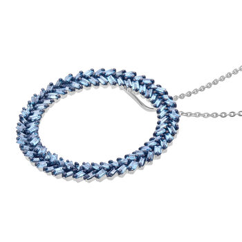 LUXURIANT SGL zertifizierter VS-EF Labor blauer Diamant Anh&auml;nger mit 50cm Kette - 1 ct.