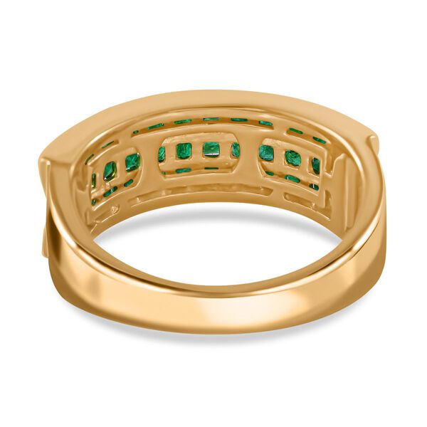 AA Gemfields Smaragd Ring, 925 Silber Gelbgold Vermeil (Gr&ouml;&szlig;e 17.00) ca. 1.67 ct image number 3