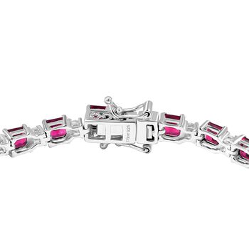 D'Joy nat&uuml;rliches Rhodolith Granat und Zirkon 19cm Armband - 14,43 ct.