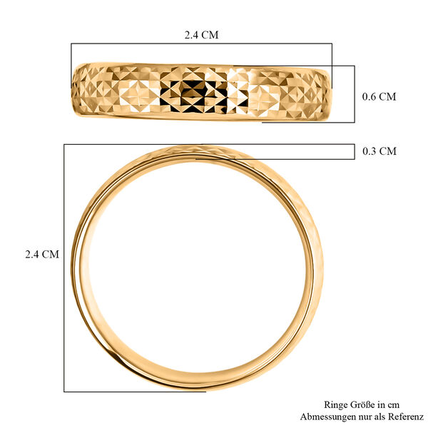 585er Goldring mit Diamantschliffmuster und 375er Gold Kreuz-Anh&auml;nger image number 7