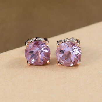 D&rsquo;Joy AA Rose De France Amethyst und Zirkon Ohrringe - 5,54 ct.