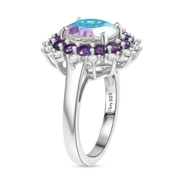 D'Joy Merkur mystischer Topas, afrikanischer Amethyst und Zirkon Ring und Anh&auml;nger mit 45cm Kette image number 4