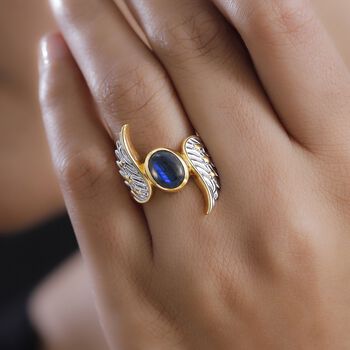 GP Celestial Dream Kollektion- AAA Labradorit und Kanchanaburi blauer Saphir-Ring - 2,38 ct.