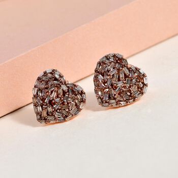 GP Heart Kollektion- nat&uuml;rliche Champagner Diamant und blaue Saphir Ohrstecker - 0,50 ct.