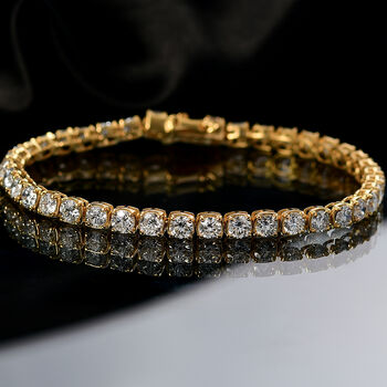 LUXURIANT SGL zertifiziertes VS-EF Labor Diamant 19cm Armband, 925 Silber vergoldet - 10 ct.