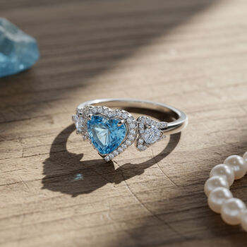 LUXURIANT IGI zertifizierter VS-EF Labor blauer und wei&szlig;er Diamant Ring in 950 Platin - 3 ct.