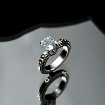 EverTrue AA himmelblauer Topas Spinning Ring - 2,35 ct.