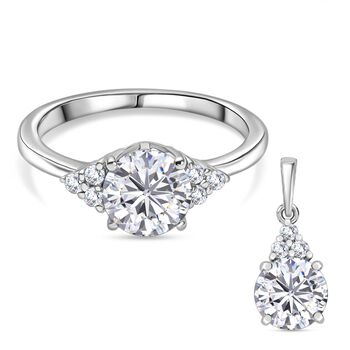 D'Joy Moissanit Schmuckset. 925 Silber vergoldet - 2,67 ct.