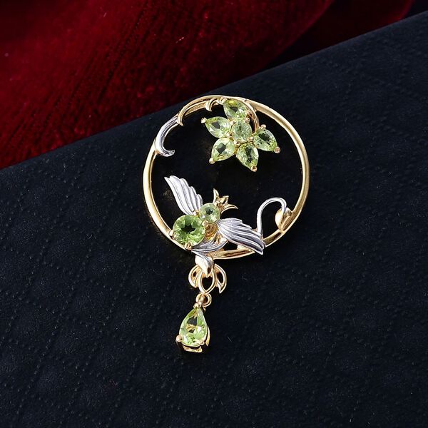 D&rsquo;Joy Peridot zweifarbiger Anh&auml;nger - 1,95 ct. image number 2