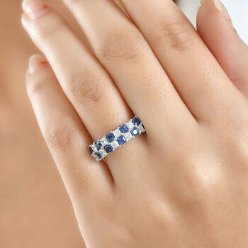 Luxuriant - AAA Ceylon-Saphir, Lab Grown Diamant Ring 417 Gold (Gr&ouml;&szlig;e 16.50) ca. 2.20 ct
