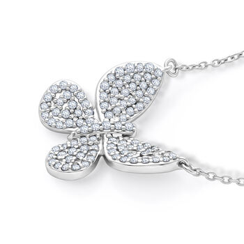 D'Joy wei&szlig;er Diamant Anh&auml;nger mit 45+5cm Kette - 0,53 ct.