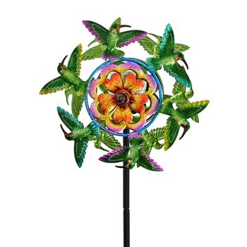 Solar Spinner Lampe mit LED Licht, 140cm, Mehrfarbig