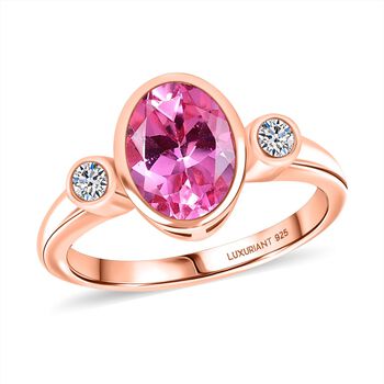 LUXURIANT AAA Labor Rosa Saphir und Labor Diamant Ring - 2,70 ct.