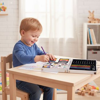 LIVMORE K&uuml;nstler Malset 84 St&uuml;ck Kreativkoffer, 30x25cm, Mehrfarbig