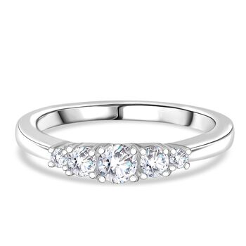 RADIANTA GRA zertifiziert Moissanit (D-VVS) Ring 925 Silber rhodiniert (Gr&ouml;&szlig;e 18.00) ca. 0.49 ct