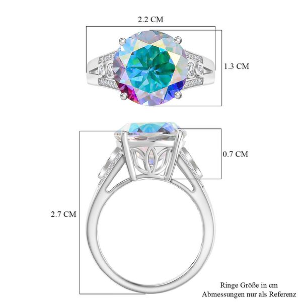 D'Joy Merkur mystischer Topas, Wei&szlig;er Zirkon Ring 925 Silber rhodiniert (Gr&ouml;&szlig;e 20.00) ca. 7,70 ct image number 6