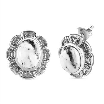 Wei&szlig;e B&uuml;ffel-Ohrstecker - 7,52 ct.