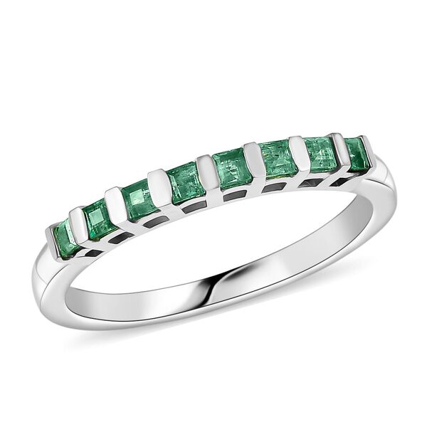 Kagem sambischer Smaragd Ring, 925 Silber rhodiniert - 0,39 ct. image number 4