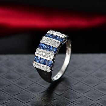 Luxuriant - AAA Ceylon-Saphir, Lab Grown Diamant Ring 417 Gold (Gr&ouml;&szlig;e 20.00) ca. 1.40 ct