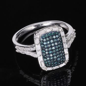 Blauer und wei&szlig;er Diamant-Ring - 1 ct.