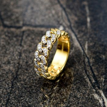 LUXURIANT SI-GH Labor Diamant Ring, 925 Silber 750 Gelbgold Vermeil - 0,25 ct.