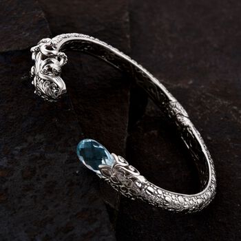Royal Bali Kollektion- Blauer Topas 19cm Armreif - 4,11 ct.