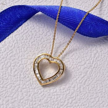 LUXURIANT SI-GH Labor Diamant Anh&auml;nger mit 50cm Kette, 925 Silber 750 Gelbgold Vermeil - 0,50 ct.