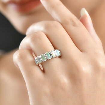 D'Joy AA nat&uuml;rlicher, &auml;thiopischer Welo Opal Ring, 925 Silber platiniert - 1,58 ct.