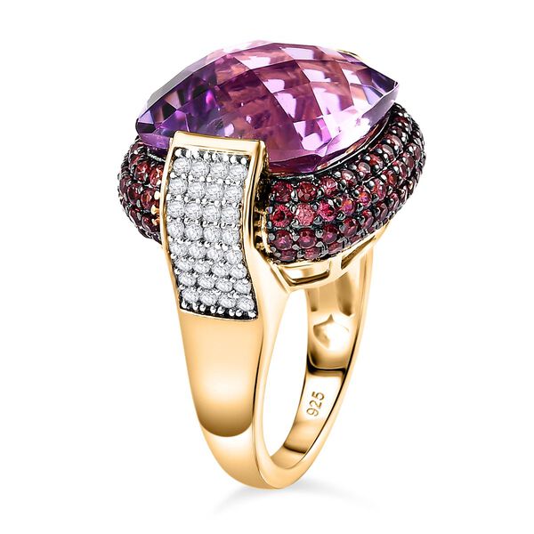 AAA Rose De France Amethyst, Rhodolith Granat und Zirkon-Ring - 20,61 ct. image number 4