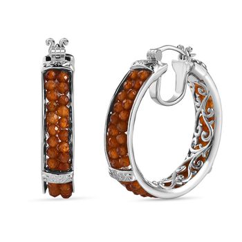 Hessonit Granat Ohrringe - 21 ct.