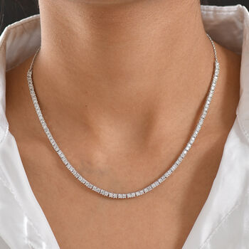 LUXURIANT VS-EF Labor Diamant 45cm Halskette, 925 Silber rhodiniert - 4,14 ct.