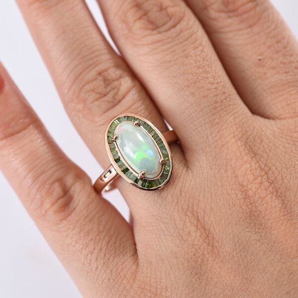 D'Joy AA &auml;thiopisches Welo Opal und gr&uuml;nes Diamant Schmuckset image number 10