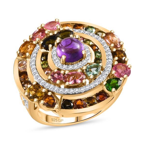 GP Celestial Dream Kollektion- Multi-Turmaline, afrikanischer Amethyst, Zirkon und blauer Saphir-Ring - 6,03 ct. image number 4