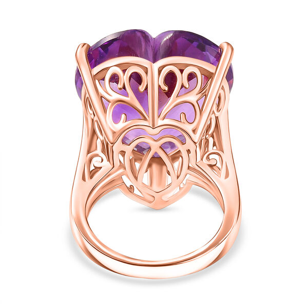 AAA Rose De France Amethyst Ring 925 Silber 750 Ros&eacute;gold Vermeil (Gr&ouml;&szlig;e 17.00) ca. 24,94 ct image number 6