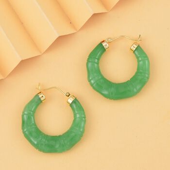 Gr&uuml;ne Jade-Creolen - 54,60 ct.
