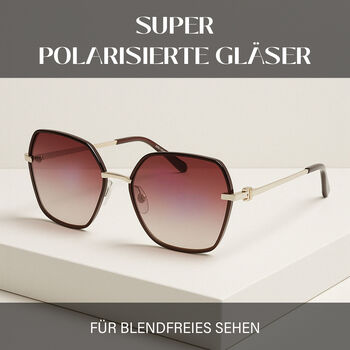 SOLE UND LUCE Swiss Eyewear Sonnenbrille, Polarisierte Gl&auml;ser, UV400 Schutz, Transparenter Rahmen, Braun Rosa Verlauf
