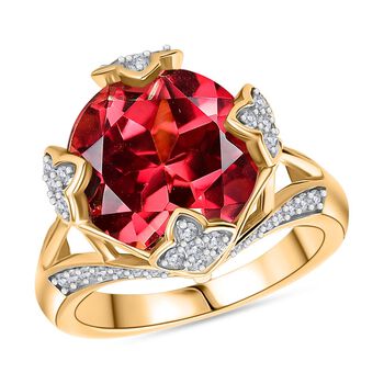 D'Joy Labor Padparadscha Saphir und Zirkon Ring - 9,59 ct.