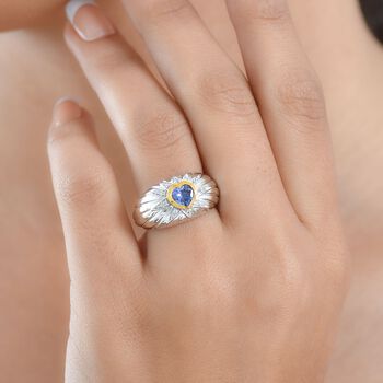 GP Celestial Kollektion- AAA Tansanit, Zirkon und Kanchanaburi blauer Saphir zweifarbiger Ring - 0,82 ct.