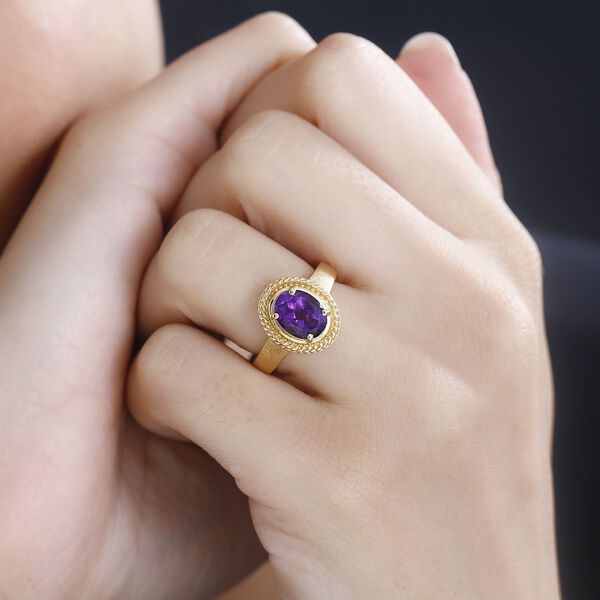 Afrikanischer Amethyst Ring Messing  (Gr&ouml;&szlig;e 20.00) ca. 1,65 ct image number 3
