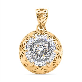 D'Joy Moissanit Anh&auml;nger, 925 Silber 750 Gelbgold Vermeil - 2,23 ct.