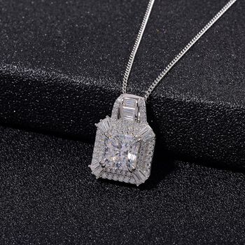 D'Joy Moissanit Ring und Anh&auml;nger mit 50cm Kette Oktagon