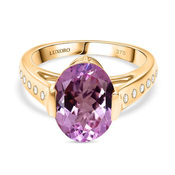 AAA Martha Rocha Kunzite, Wei&szlig;er Diamant Ring 375 Gold (Gr&ouml;&szlig;e 18.00) ca. 5,38 ct