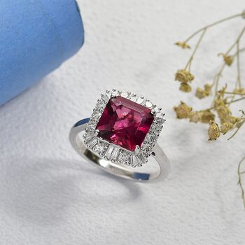 Luxuriant - AAA Lab Grown Bixbit, Lab Grown Diamant Ring 417 Gold (Gr&ouml;&szlig;e 16.50) ca. 3.51 ct