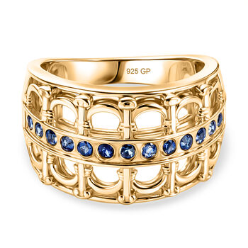 GP Royal Art D&eacute;co Kollektion- Kanchanaburi blauer Saphir Ring - 0,46 ct.