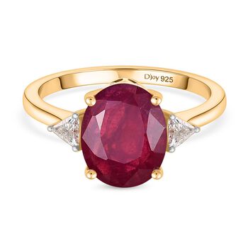 D'Joy afrikanischer Rubin und Moissanit Ring - 4,33 ct.